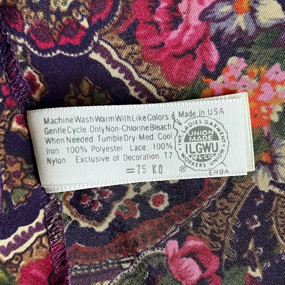 •Sold• Vintage Oscar de la Renta Camisole Top, Lingerie Slip Top, Floral Lace - Picture 7 of 9